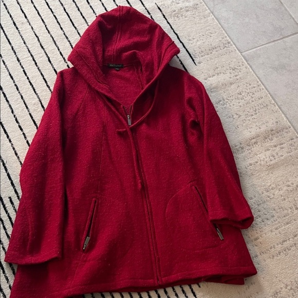 For Cynthia Jackets & Blazers - For Cynthia Women's Red Hooded Cape